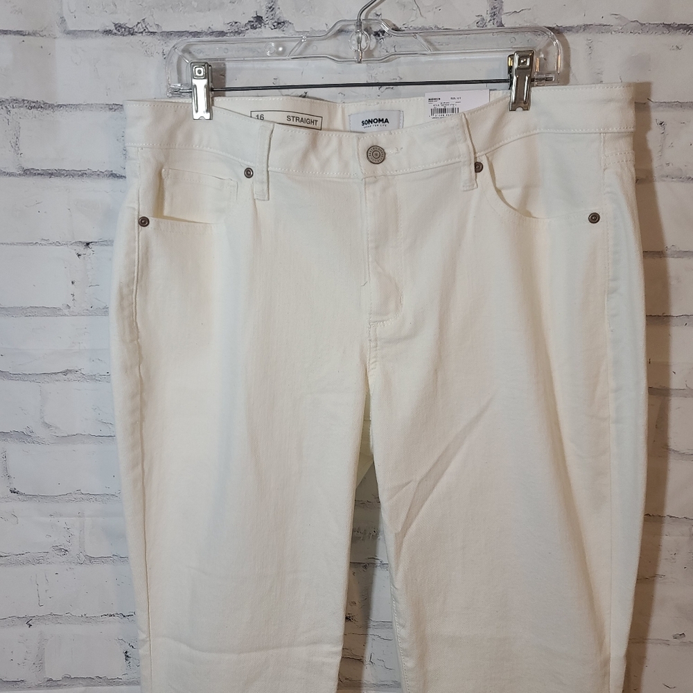 New Sonoma White Jeans Sz 16R Straight - Picture 6 of 8